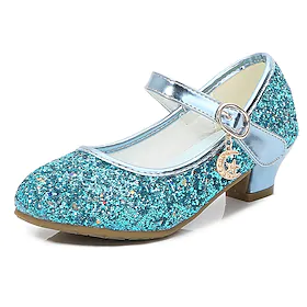 Frozen Eventyr Prinsesse Elsa Sko Jente Film-Cosplay Paljetter Halloween Svart Hvit Sølv Sko Halloween Karneval Maskerade polyester Plastikker