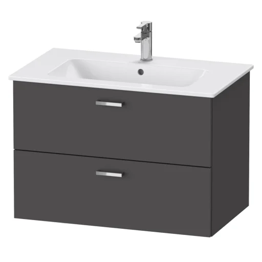 Duravit XBase servantskap m/ 2 skuffer, 80x47,5 cm, matt grafitt