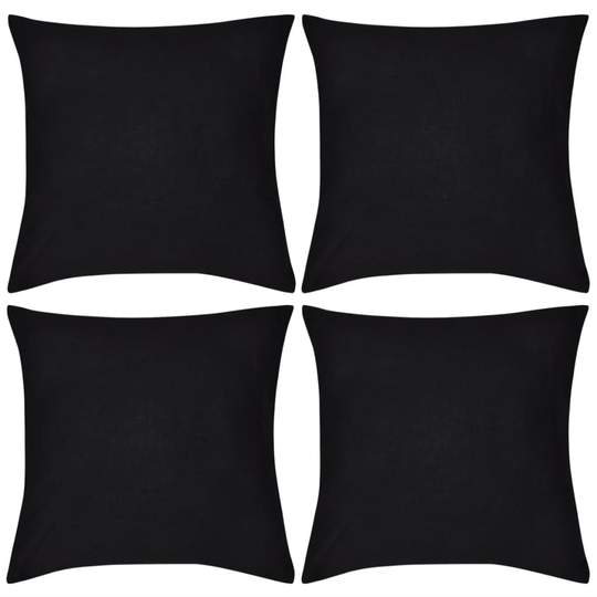 4 sorte pudebetræk i bomuld 80 x 80 cm