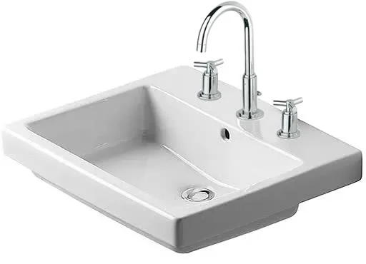 Duravit Vero Servant m/3 Tapphull & Overløp - 55x46,5 cm