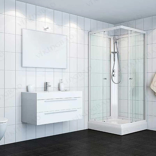 Vikingbad Kiev Lav Dusjkabinett Rett H190cm Hvit Matt / 90x90cm Klart Glass