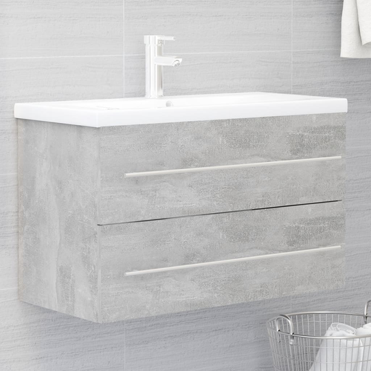 vidaXL vaskeskab 80x38,5x48 cm spånplade betongrå