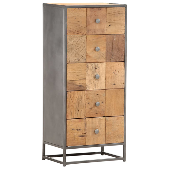vidaXL kommode 45x30x100 cm massivt genbrugstræ