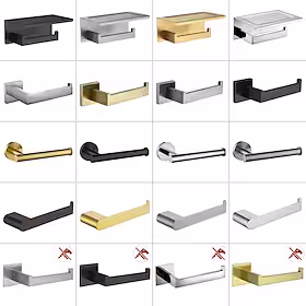 veggmontert rustfritt stål toalettpapirholder for baderom, ny design selvklebende kreativ lavkarbonstål metall baderomsdekorasjon 1 stk.