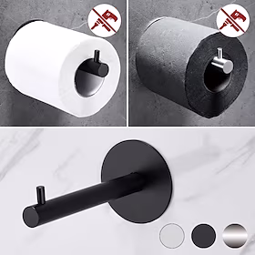 toalettpapirholder rund ny design selvklebende rustfritt stål baderomsrullpapirhylle veggmontert 1stk