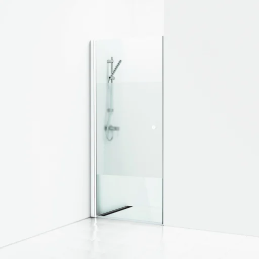 Svedbergs Skoga svingdør 90 cm, halvfrostet glass/matt hvit