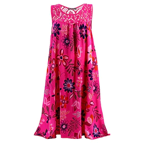 Dame Store størrelser Kjole med A-linje Blomstret Crew-hals Blonde Ermeløs Vår Sommer Fritid Knelang kjole Avslappet Daglig Kjole / Trykt mønster
