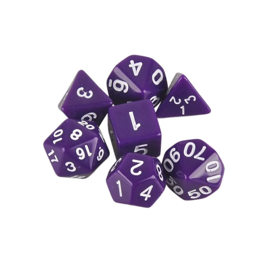 7-pack terninger til Dungeons and Dragon (Lilla)