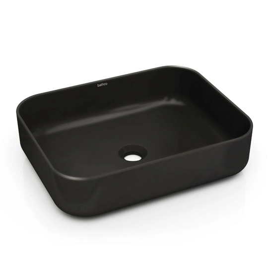 Bathco Dinan Bolleservant B50xd39cm - Porselen Svart Matt