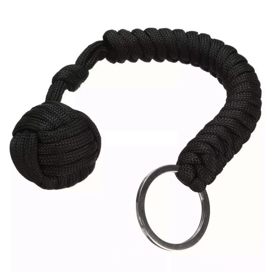 Paracord med selvforsvarsbold - sort