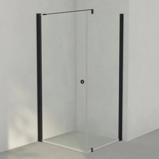 INR Iconic Nordic Rooms Dusjhjørne Linc 13 Original Svart Matt / 100x90cm Klart Glass