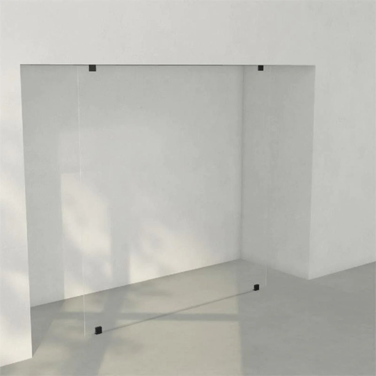 INR Iconic Nordic Rooms Dusjvegg ARC 43 Plus Måltilpasset Svart Matt / Opal Klart Glass