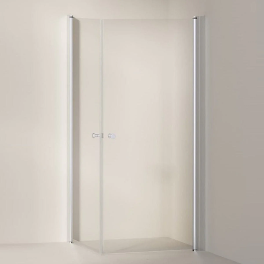INR Iconic Nordic Rooms Dusjhjørne Basic PRO Dawson Krom / 80x90cm Klart Glass