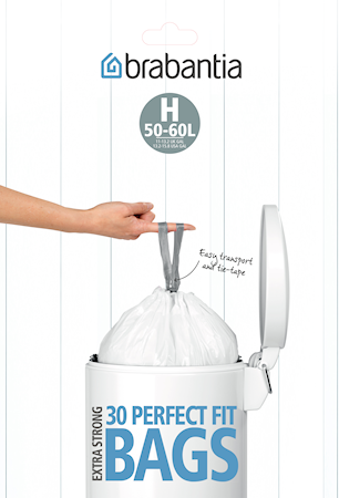 Affaldsposer H, 40/50/60Ltr [10 poser/rulle] White