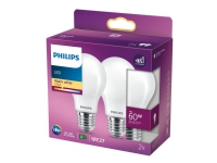 Philips - LED-lyspære - form: A60 - matteret finish - E27 - 7 W (tilsvarende 60 W) - klasse E - varmt hvidt lys - 2700 K
