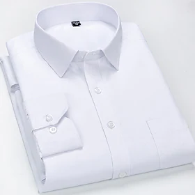 Herre Dresskjorter Skjorte med knapper Skjorte med krage Krage Alle årstider Langermet Svart Hvit Gul Bølger Bryllup Fest Klær Knapp ned
