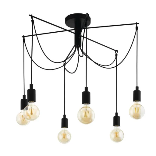 Musara cluster Ø790 sort, E27, 6X60W