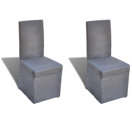 vidaXL spisebordsstole 2 stk. stof mørkegrå