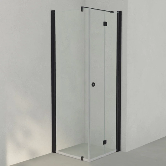 INR Iconic Nordic Rooms Dusjhjørne Linc 13 Flex Original Svart Matt / 70x70cm Høyre Hengslet