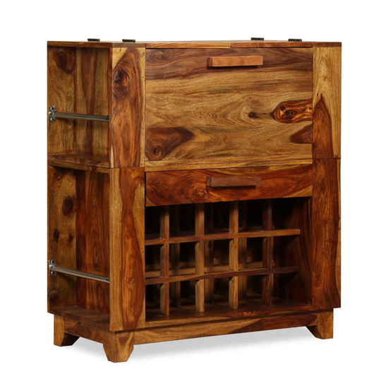 vidaXL barskab i massivt sheeshamtræ 85 x 40 x 95 cm
