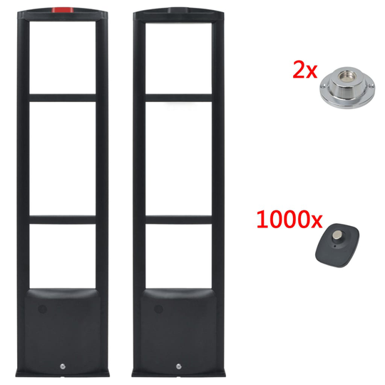 vidaXL RF-antennesystem med alarmbrikker og alarmbrikfjernere 8,2 MHz sort