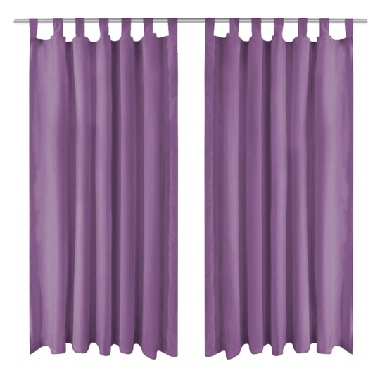 vidaXL gardiner i mikro-satin 2 stk. med løkker 140 x 245 cm lilla