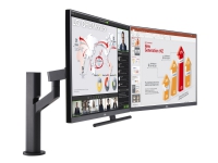 LG Ergo Dual 27QP88D - LED-skærm - 27 - 2560 x 1440 QHD @ 75 Hz - IPS - 350 cd/m² - 1000:1 - HDR10 - 5 ms - HDMI, DisplayPort, USB-C - højtalere - mat sort