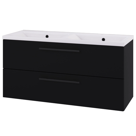 Linn Bad Ingrid D45cm Servantskap Svart Matt / 120cm Dobbel 2 Skuffer