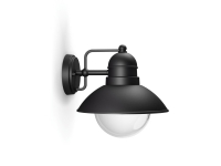 Philips myGarden Væglampe, Udendørs vægbelysning, Sort, Aluminium, Glas, IP44, I, Dukket op