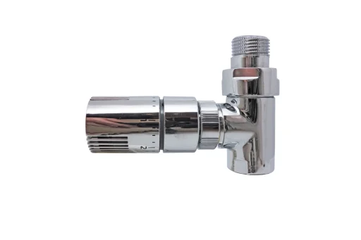Kriss Cylinder Rom ventilsett rettløpende m/Romtermostat, Krom