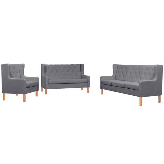 vidaXL sofasæt i 3 dele stof grå