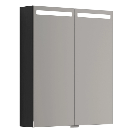 Dansani Mido+ Top Speilskap LED B50-80xh70,4cm Svart Struktur / 60cm