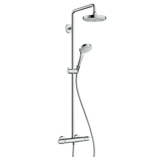 Hansgrohe Croma Select S 180 Komplett Dusjsystem m/Termostat & EcoSmart, Krom/Hvit