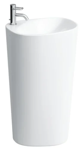 Laufen Palomba Gulvstående Servant 53x44 cm Hvit m/Armaturhull, overløp og LCC (rengjøringsvennlig overflate)