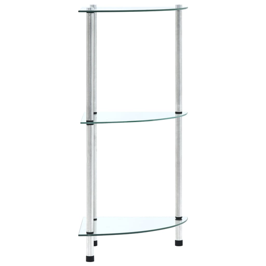 vidaXL reol 3 hylder 30x30x67 hærdet glas transparent