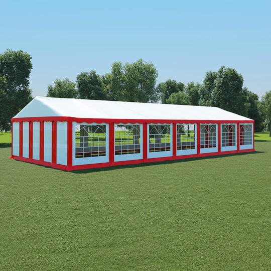 vidaXL havetelt PVC 6 x 14 m rød og hvid