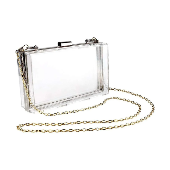 Transparent taske med kæde - Sølv