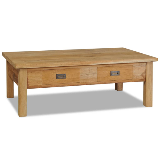vidaXL sofabord i massivt teaktræ 100 x 60 x 35 cm