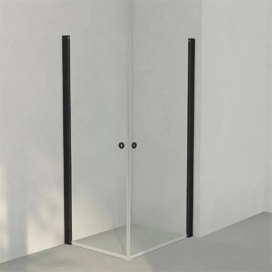 INR Iconic Nordic Rooms Dusjhjørne Linc Angel Original, Klart Glass, Timeless Glass Svart Matt / 80x100cm