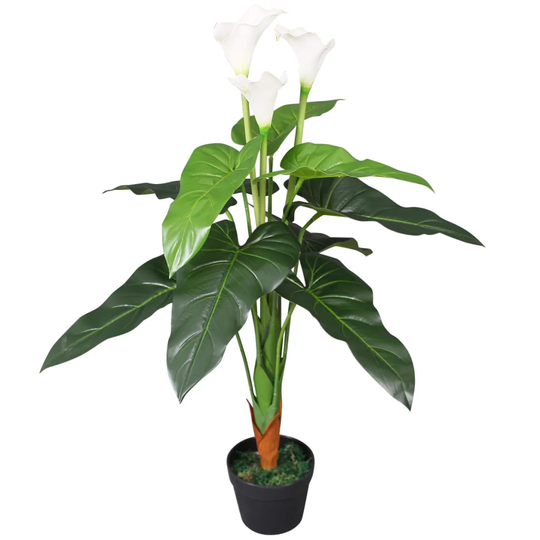 vidaXL kunstig kallalilje med potte 85 cm hvid