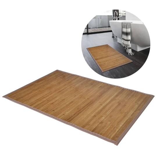 vidaXL bademåtte i bambus 60 x 90 cm brun