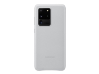 Samsung Leather Cover EF-VG988 - Bagsidecover til mobiltelefon - aluminium, læder - lysegrå - for Galaxy S20 Ultra, S20 Ultra 5G