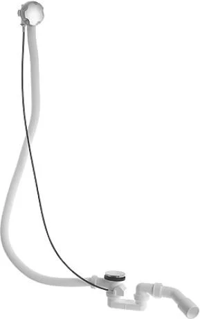 Duravit av- og overløpssett t/D-Code badekar, avløp i midten, 1100 mm