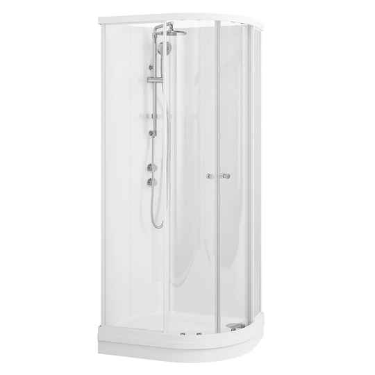 Vikingbad Sofia Dusjkabinett Buet H210cm Hvit Matt / Pluss 80x90cm Høyre