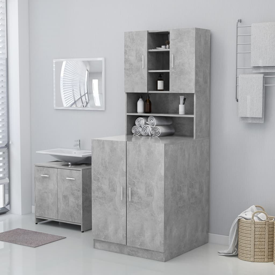 vidaXL vaskemaskineskab 71x71,5x91,5 cm betongrå