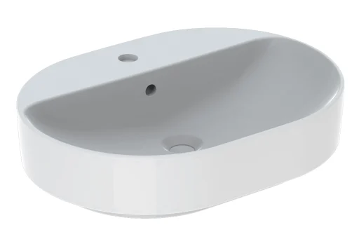 Geberit VariForm bordstående servant m/ tapphull & overløp, ellipse, 60x45 cm, med KeraTect