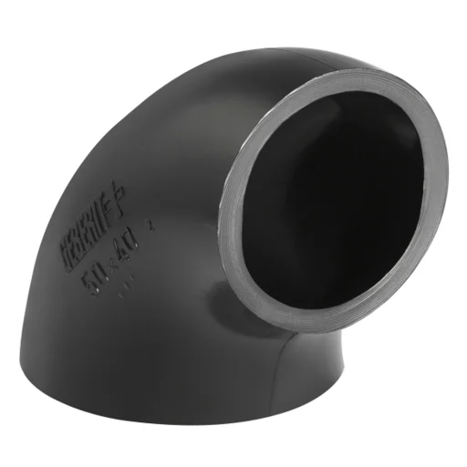 63 x 56 mm x 90 ° Reduksjonsbøy svart PEH Geberit
