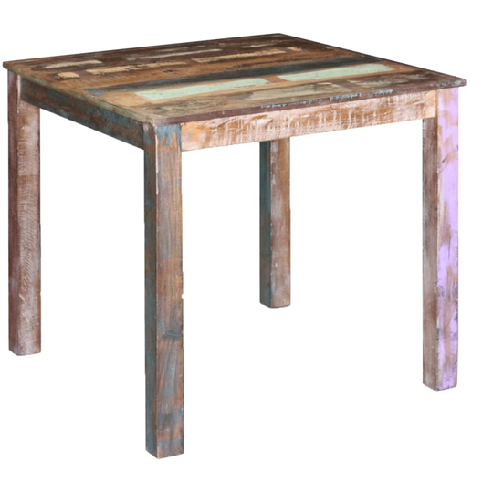 vidaXL spisebord 80x82x76 cm massivt genbrugstræ