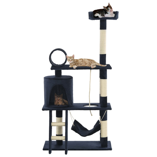 vidaXL kradsetræ med sisal til katte 140 cm mørkeblå