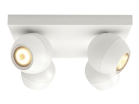 Philips Hue White ambiance Buckram - Loftsspotlys - LED-spot lyspære x 4 - GU10 - total: 20 W (tilsvarende 200 W) - klasse A - varmt til køligt hvidt lys - 2200-6500 K - hvid